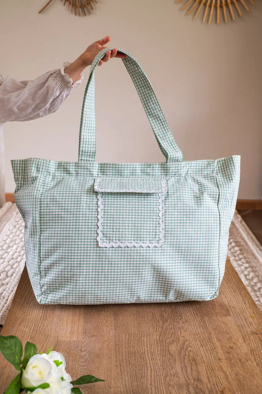 Sac cabas Vichy vert