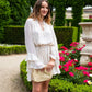Pochette en fibre naturelle beige