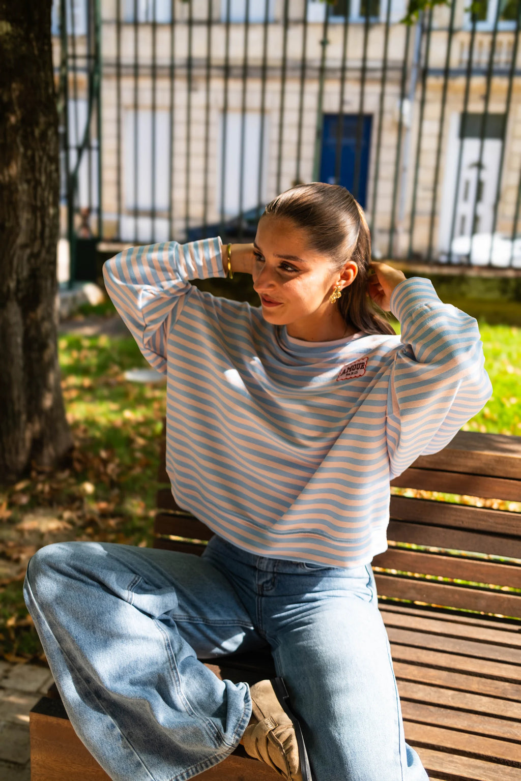 T-shirt Amour Paris bleu