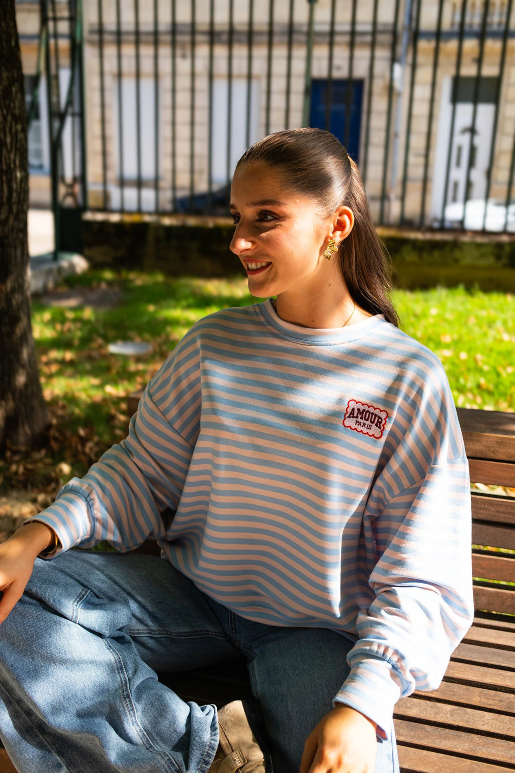 T-shirt Amour Paris bleu