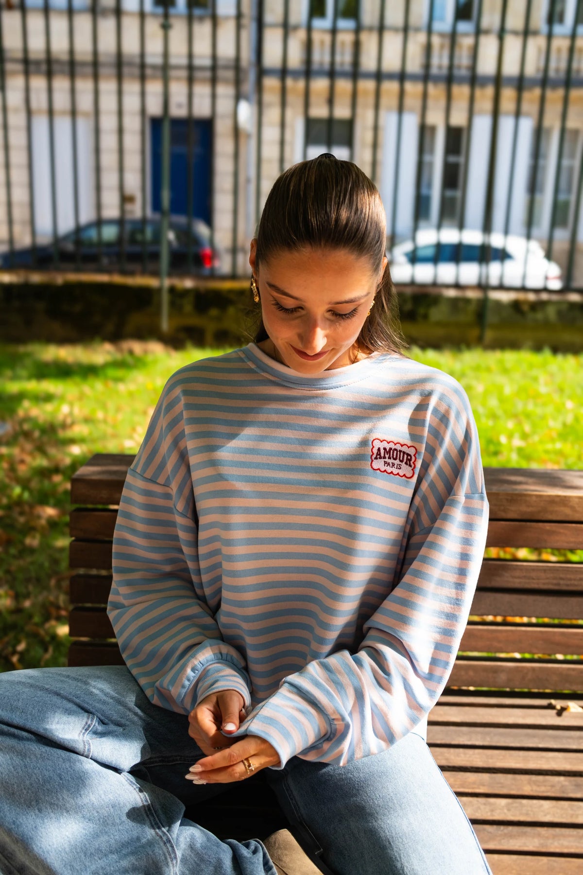T-shirt Amour Paris bleu