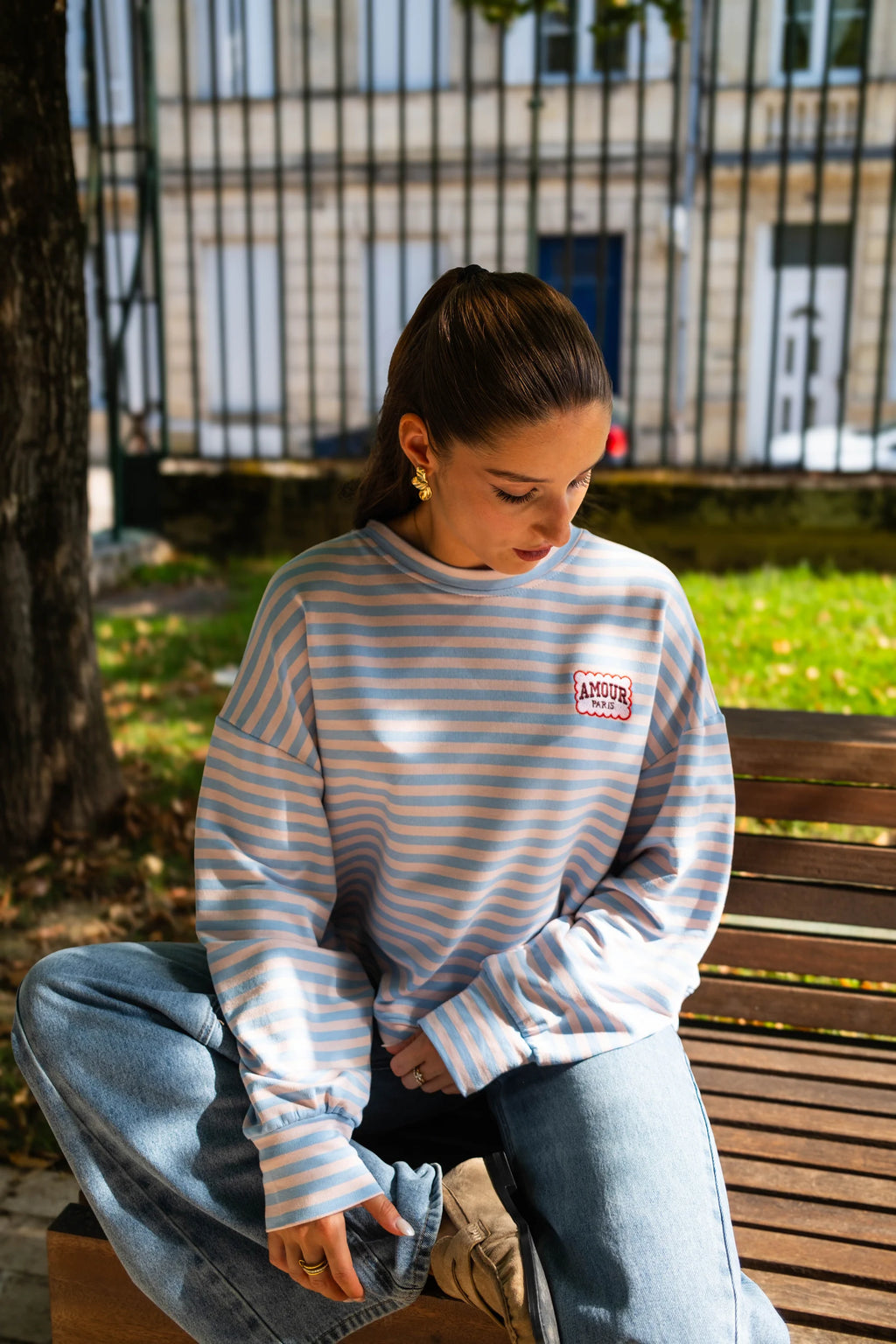 T-shirt Amour Paris bleu