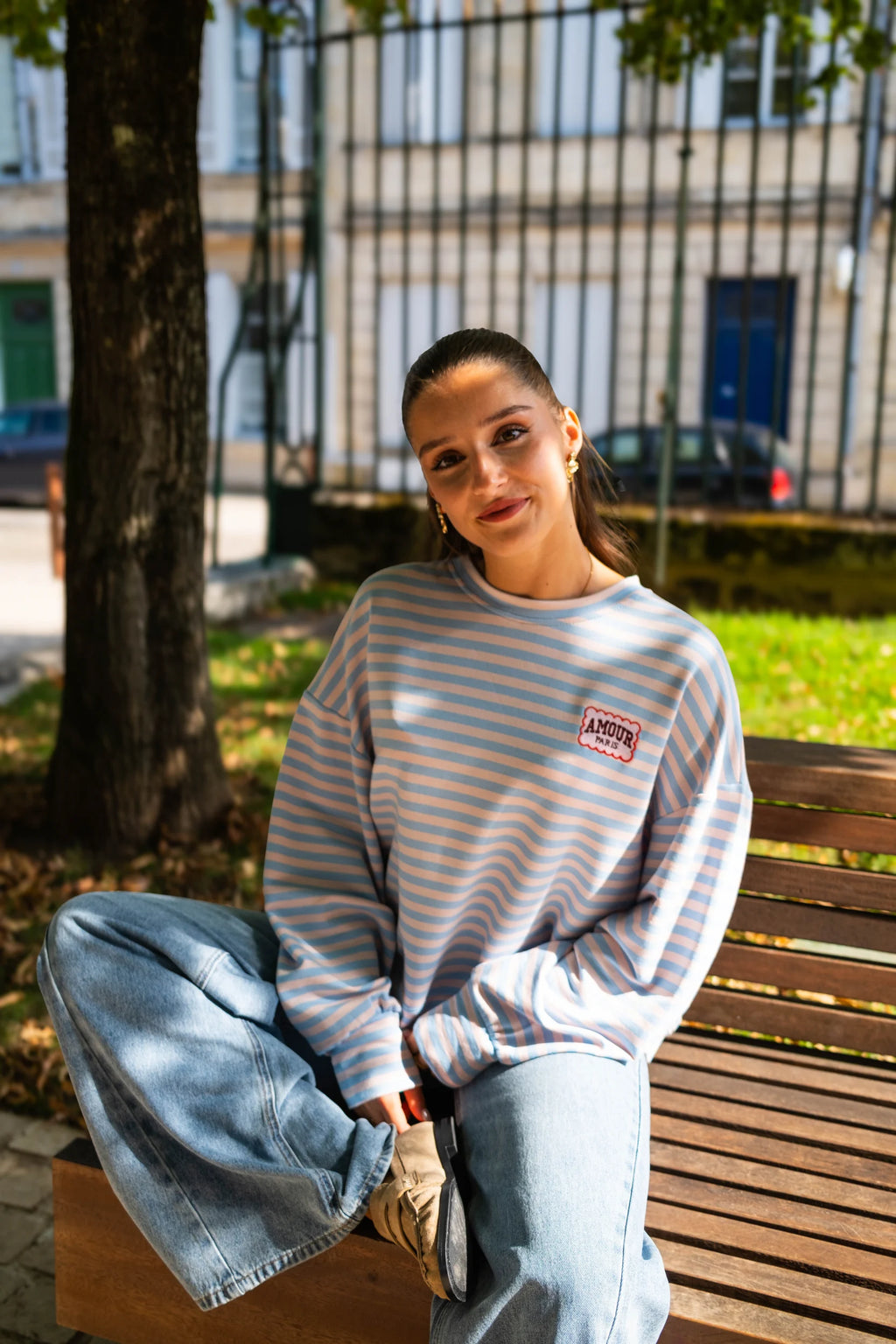 T-shirt Amour Paris bleu