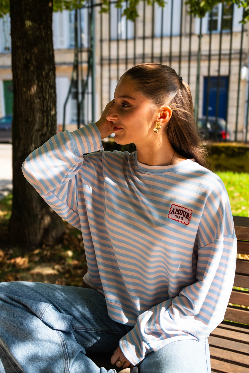 T-shirt Amour Paris bleu