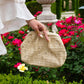 Pochette en fibre naturelle beige