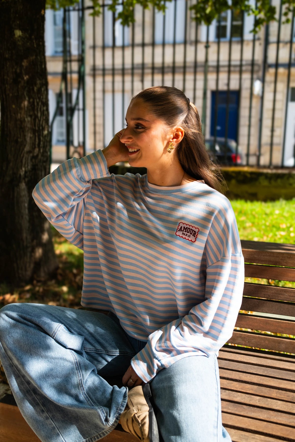T-shirt Amour Paris bleu