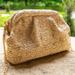 Pochette en fibre naturelle beige
