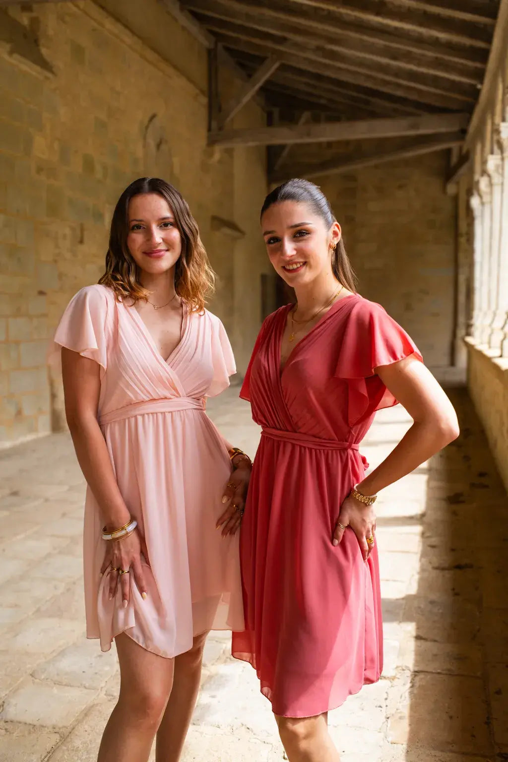 Robe Mila courte vieux rose