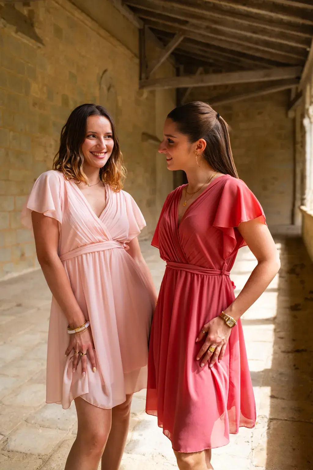 Robe Mila courte vieux rose