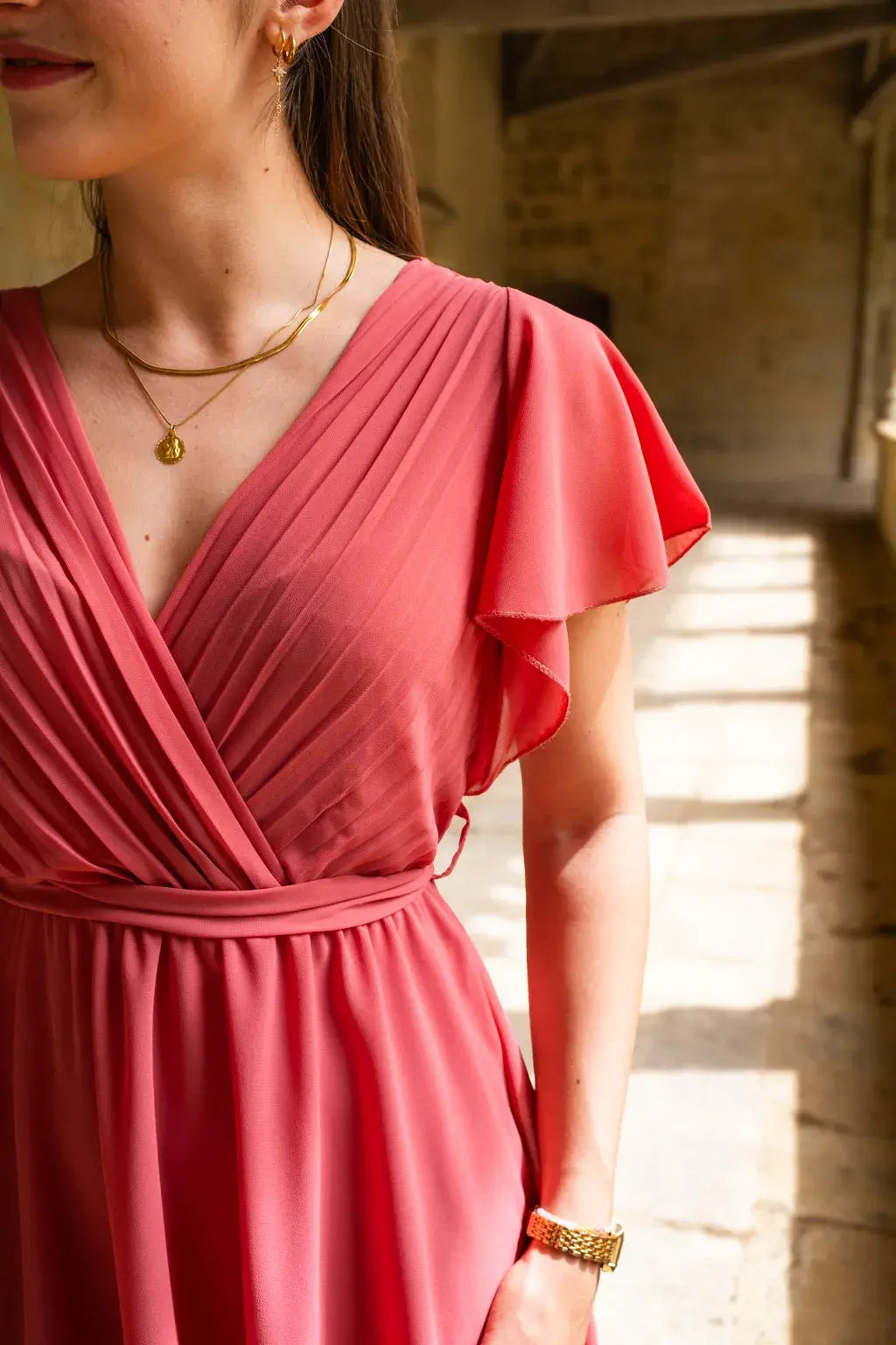 Robe Mila courte vieux rose