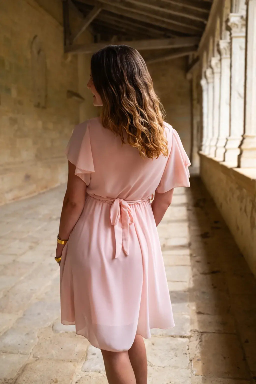 Robe Mila courte rose