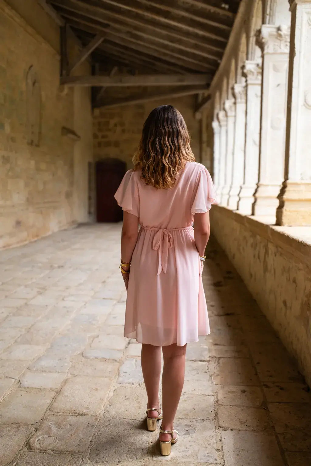 Robe Mila courte rose