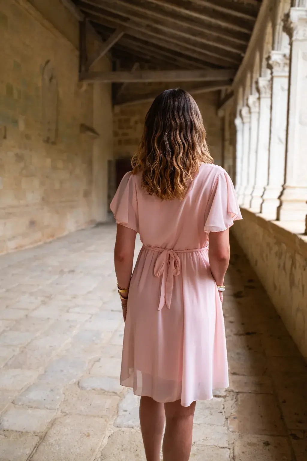 Robe Mila courte rose