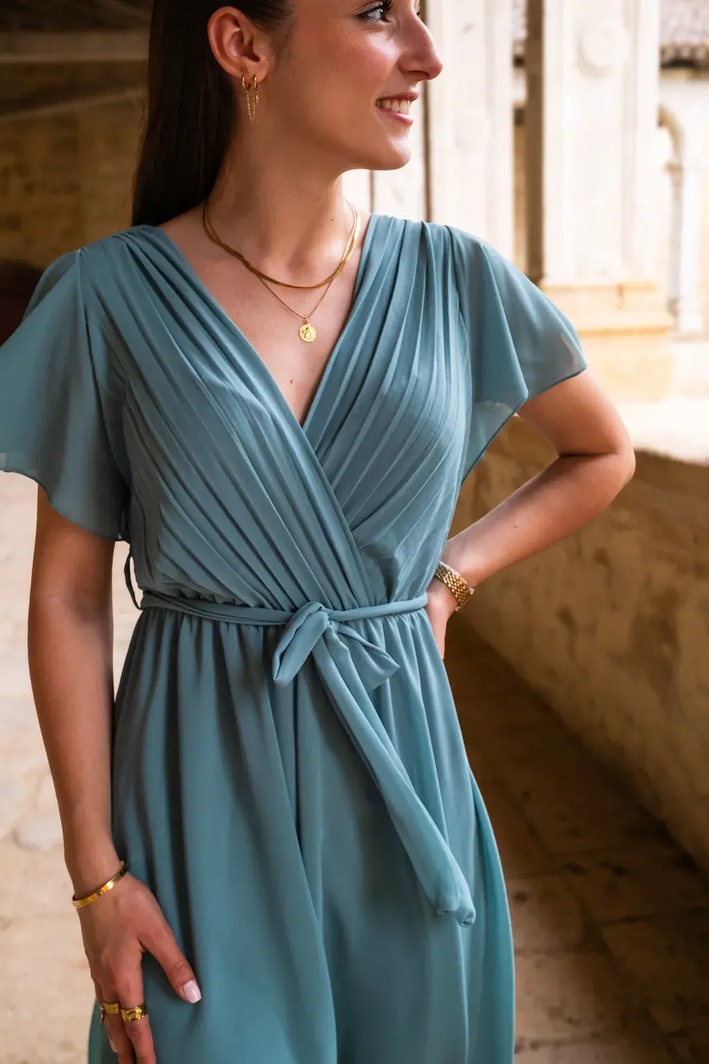 Robe Mila courte céladon