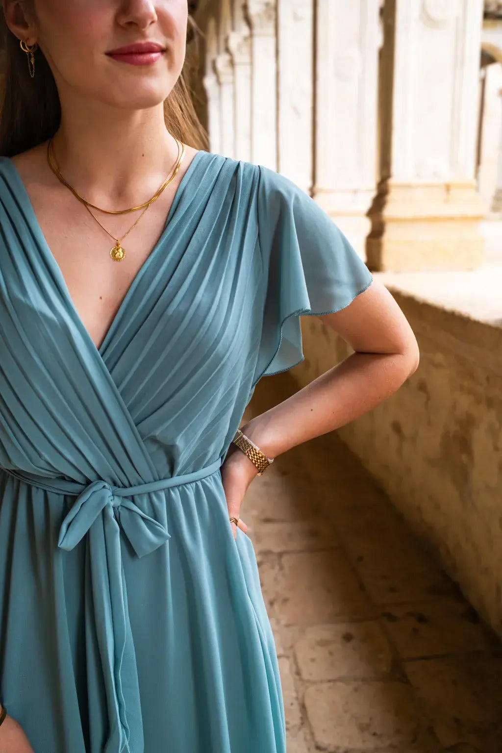 Robe Mila courte céladon