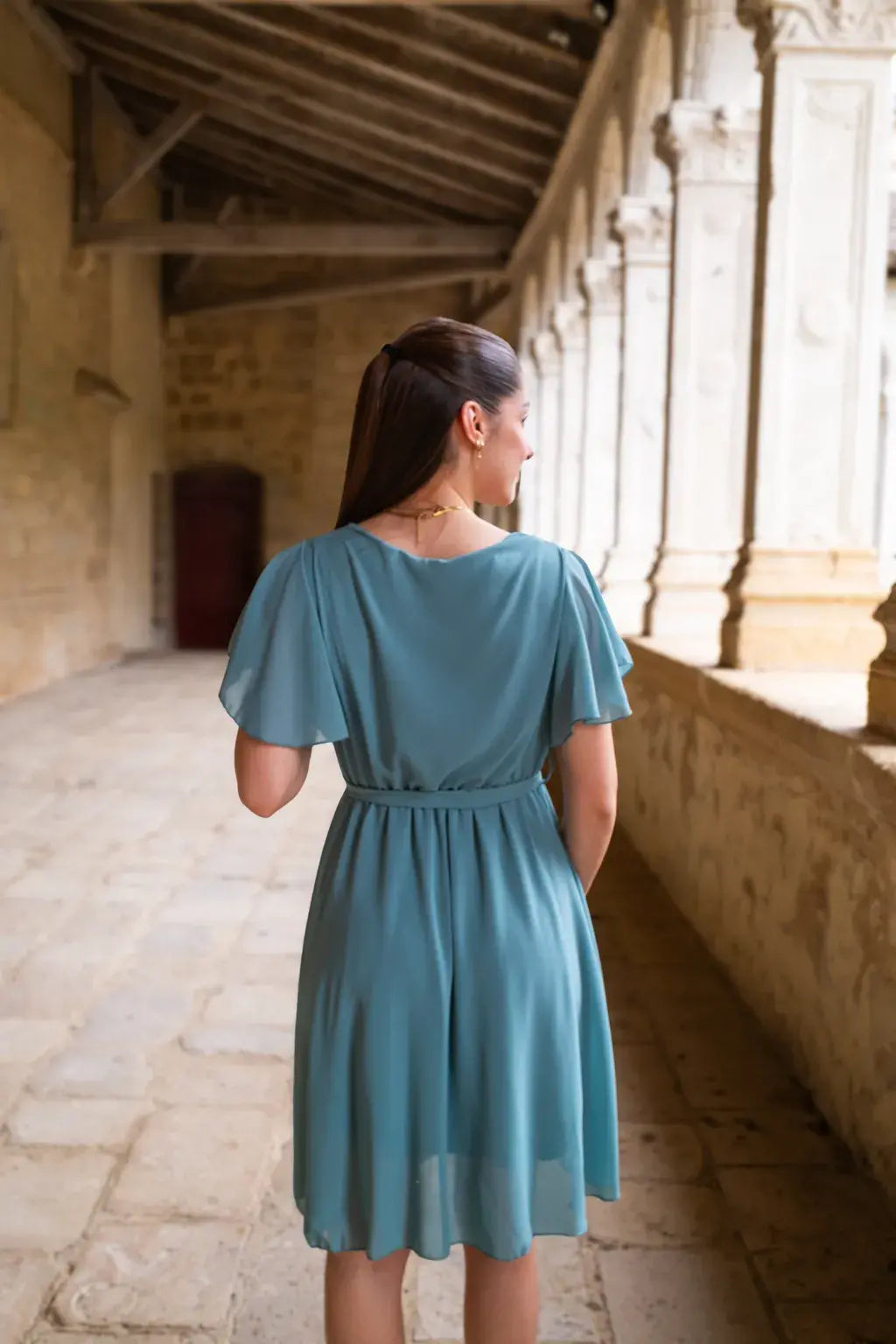 Robe Mila courte céladon