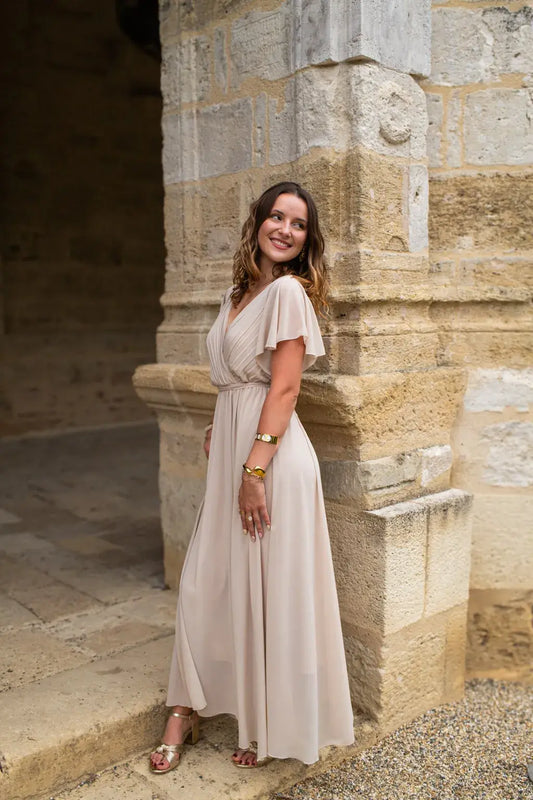Robe Mila longue beige
