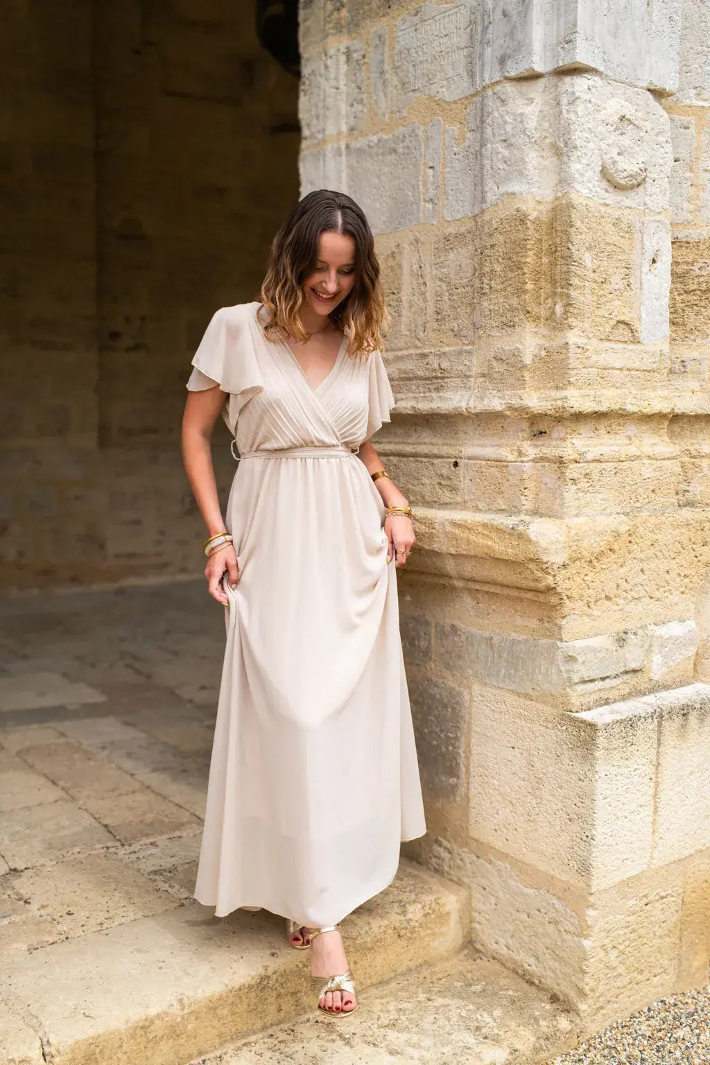 Robe Mila longue beige