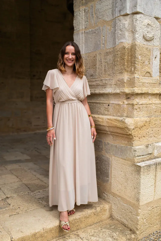 Robe Mila longue beige