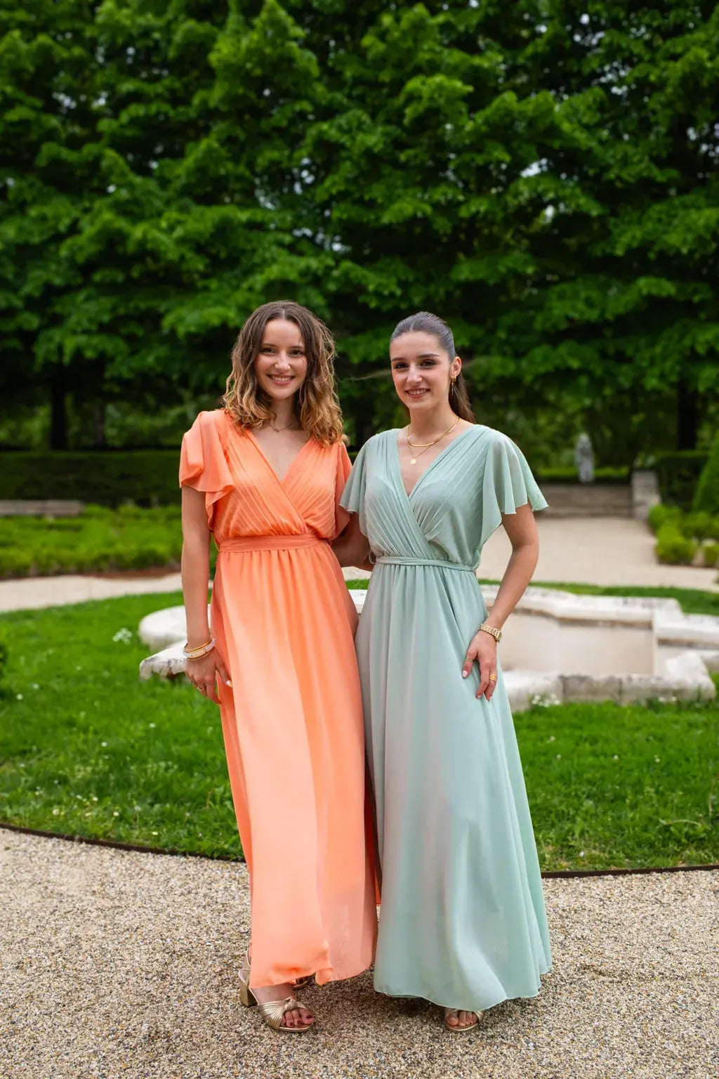 Robe Mila longue vert d'eau