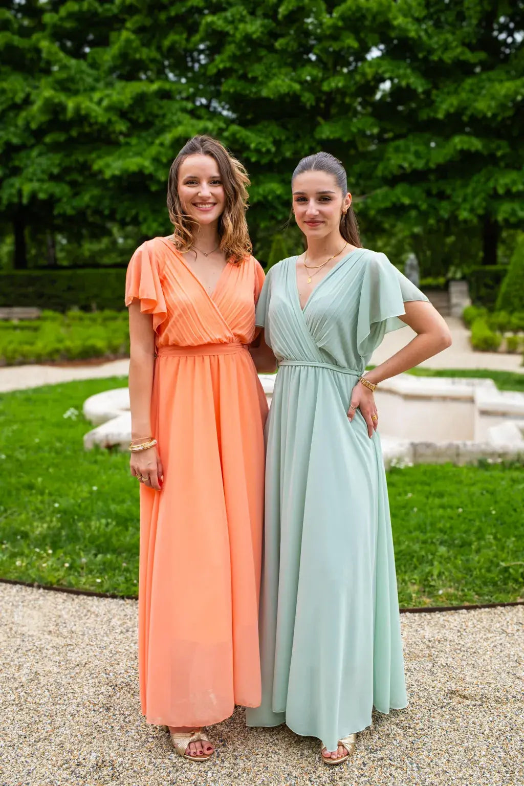 Robe Mila longue vert d'eau