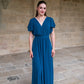 Robe Mila longue bleu canard