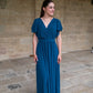 Robe Mila longue bleu canard