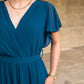 Robe Mila longue bleu canard