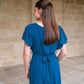 Robe Mila longue bleu canard