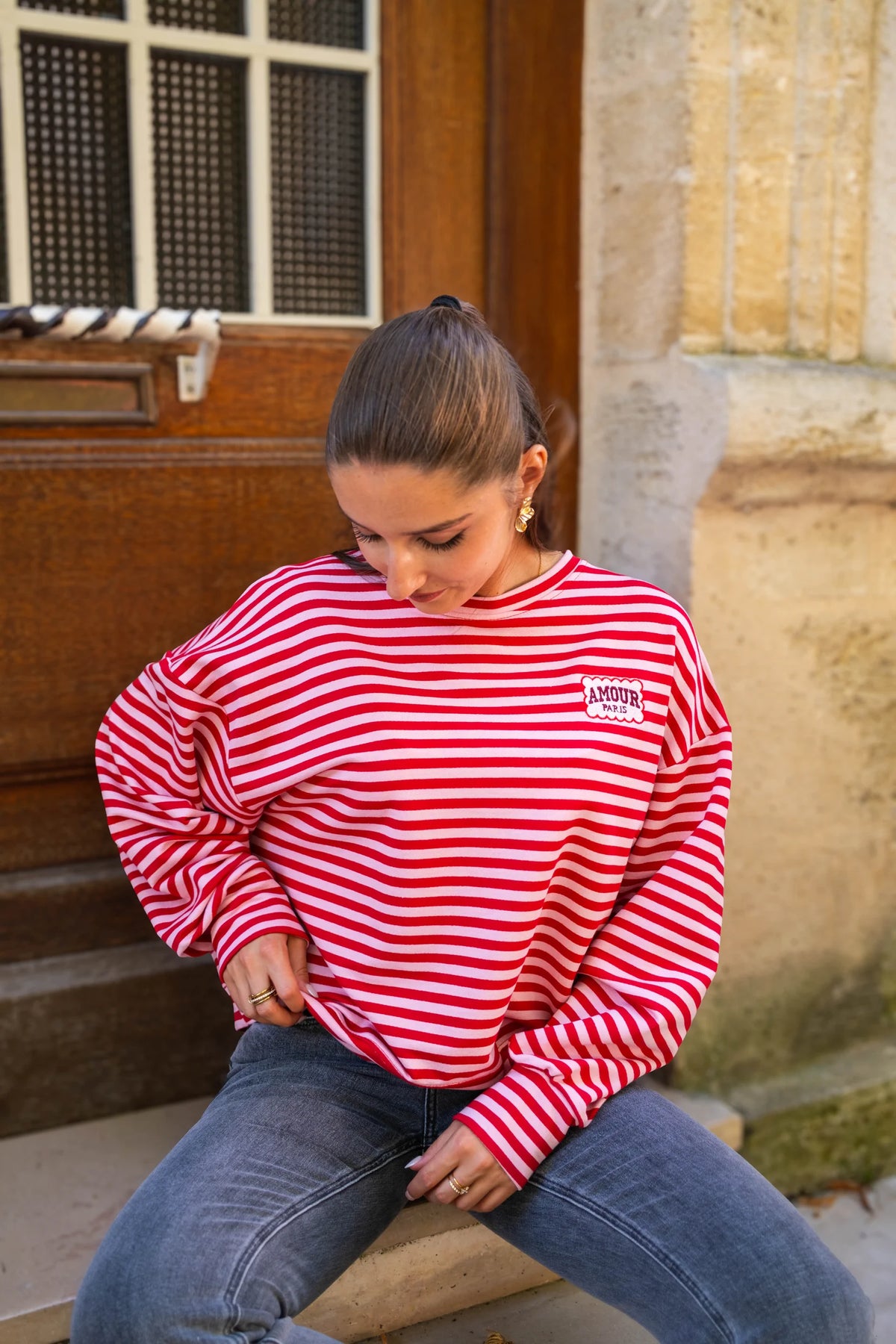 T-shirt Amour Paris rouge
