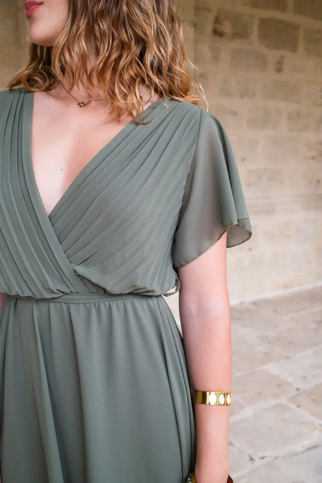 Robe Mila longue kaki