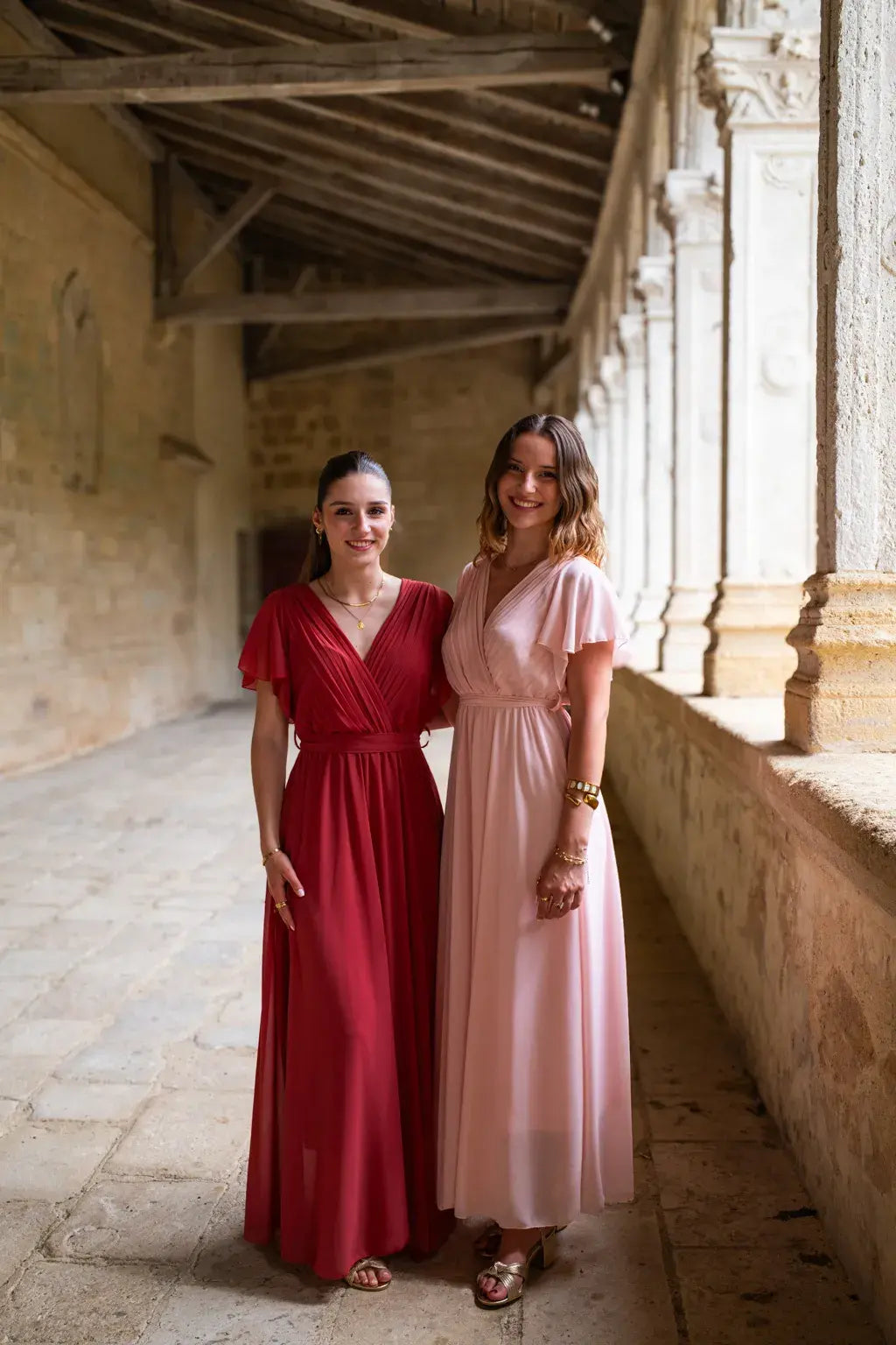 Robe Mila longue vieux rose foncé