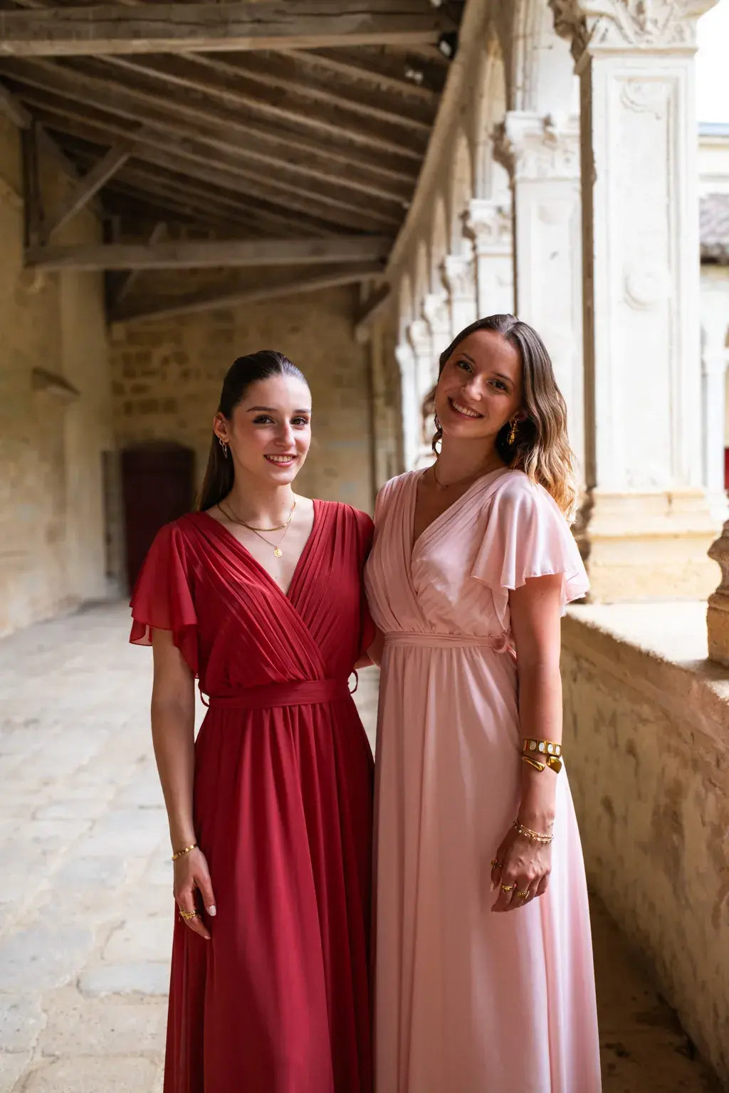 Robe Mila longue vieux rose foncé