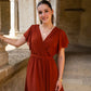 Robe Mila longue terracotta