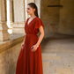 Robe Mila longue terracotta