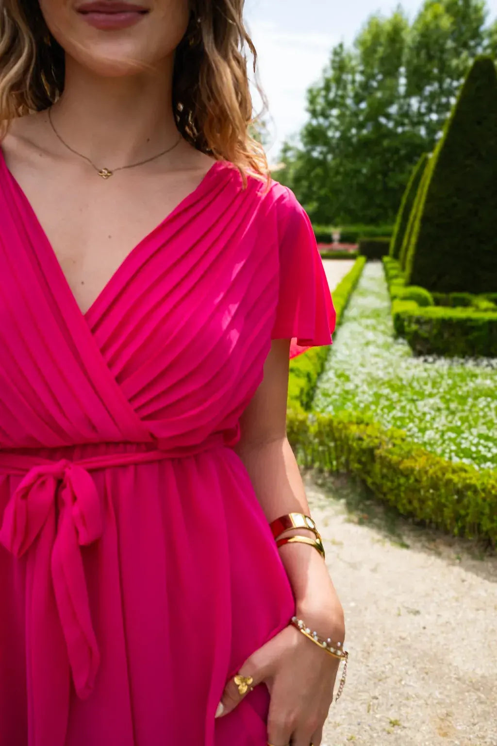 Robe Mila courte fuchsia