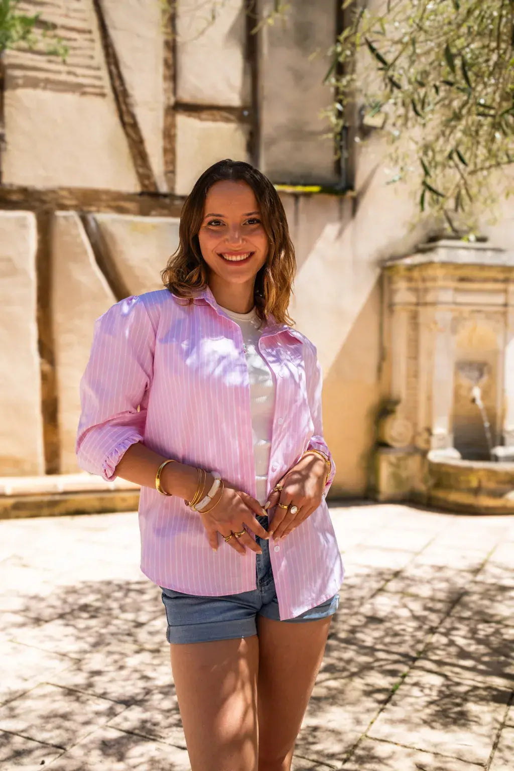 Ensemble Chemise & top Pacha rose