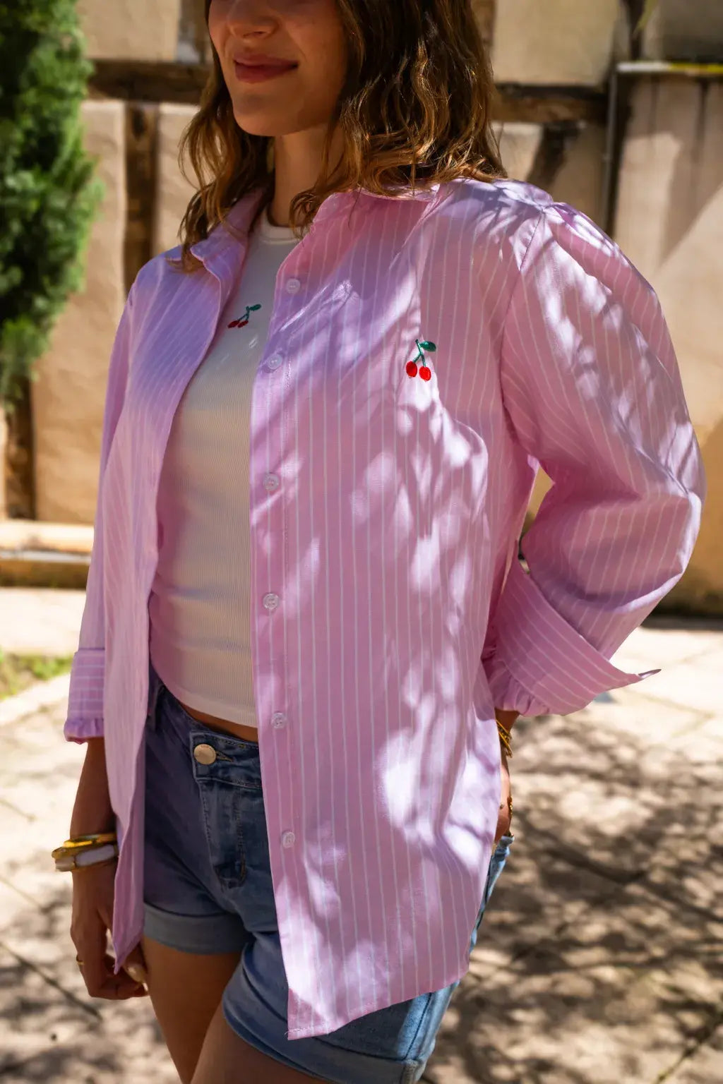 Ensemble Chemise & top Pacha rose