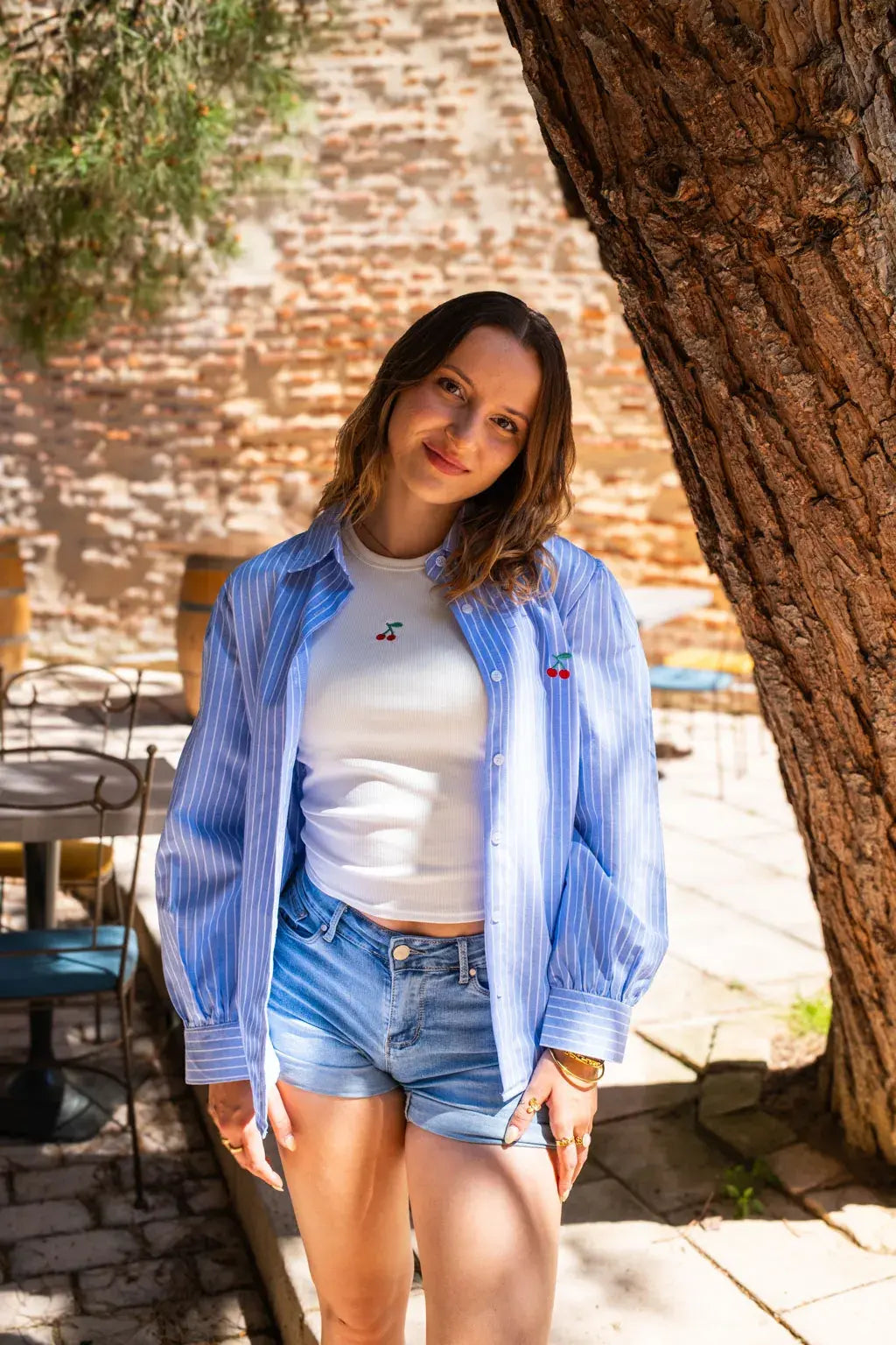 Ensemble Chemise & top Pacha bleu