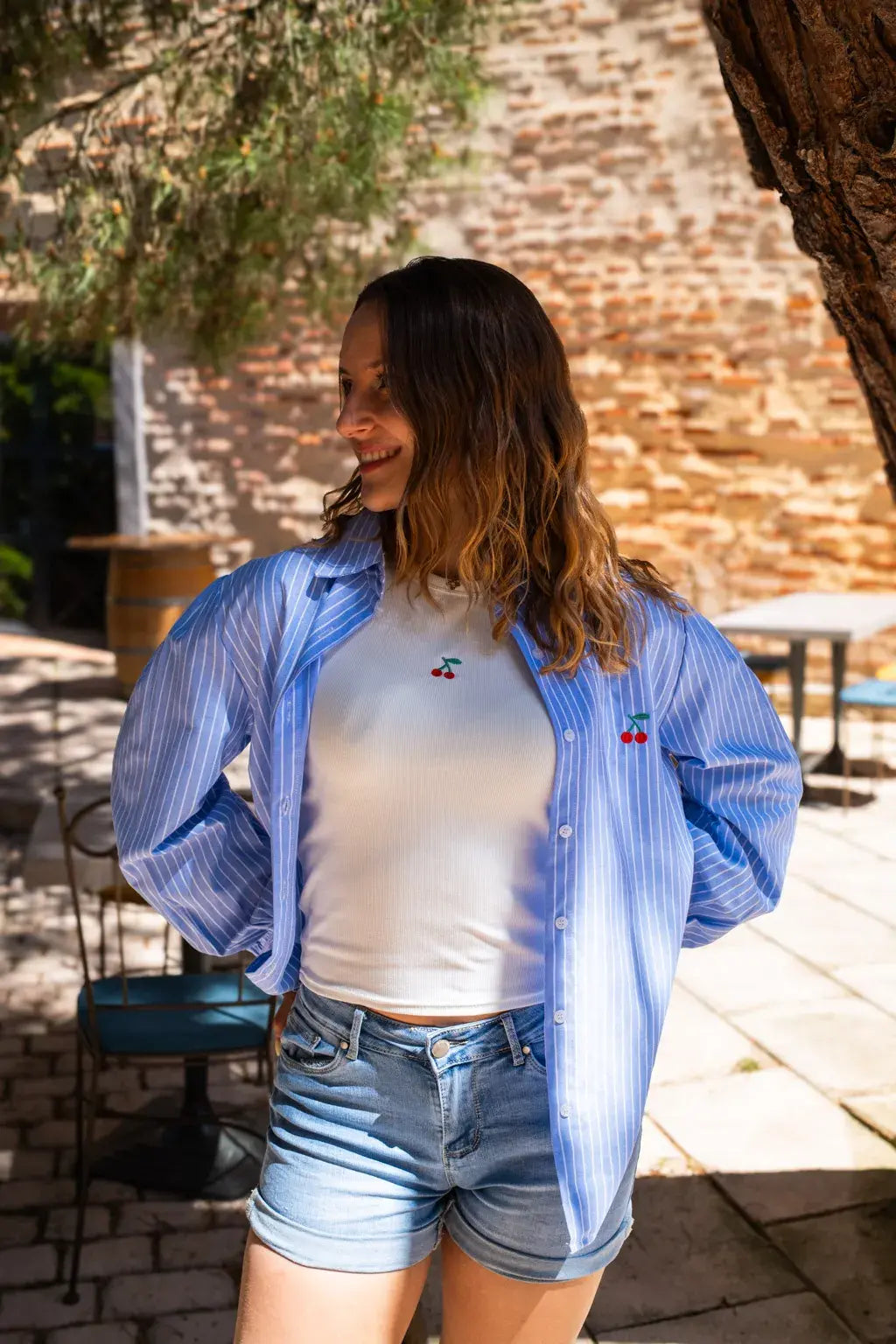 Ensemble Chemise & top Pacha bleu
