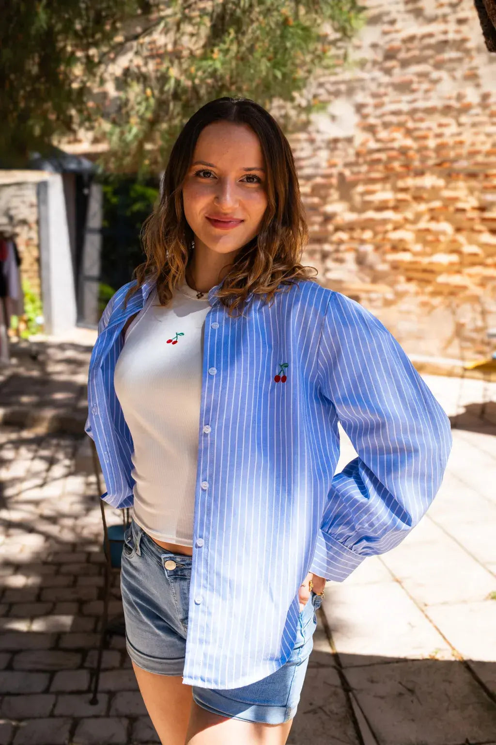 Ensemble Chemise & top Pacha bleu