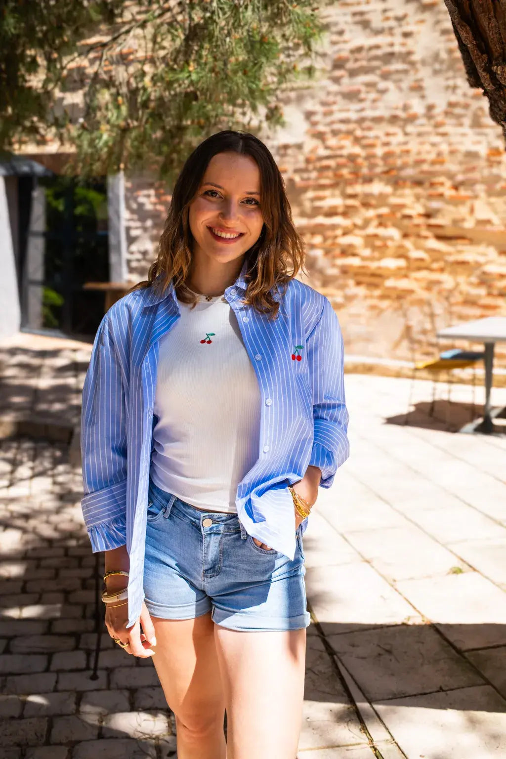 Ensemble Chemise & top Pacha bleu