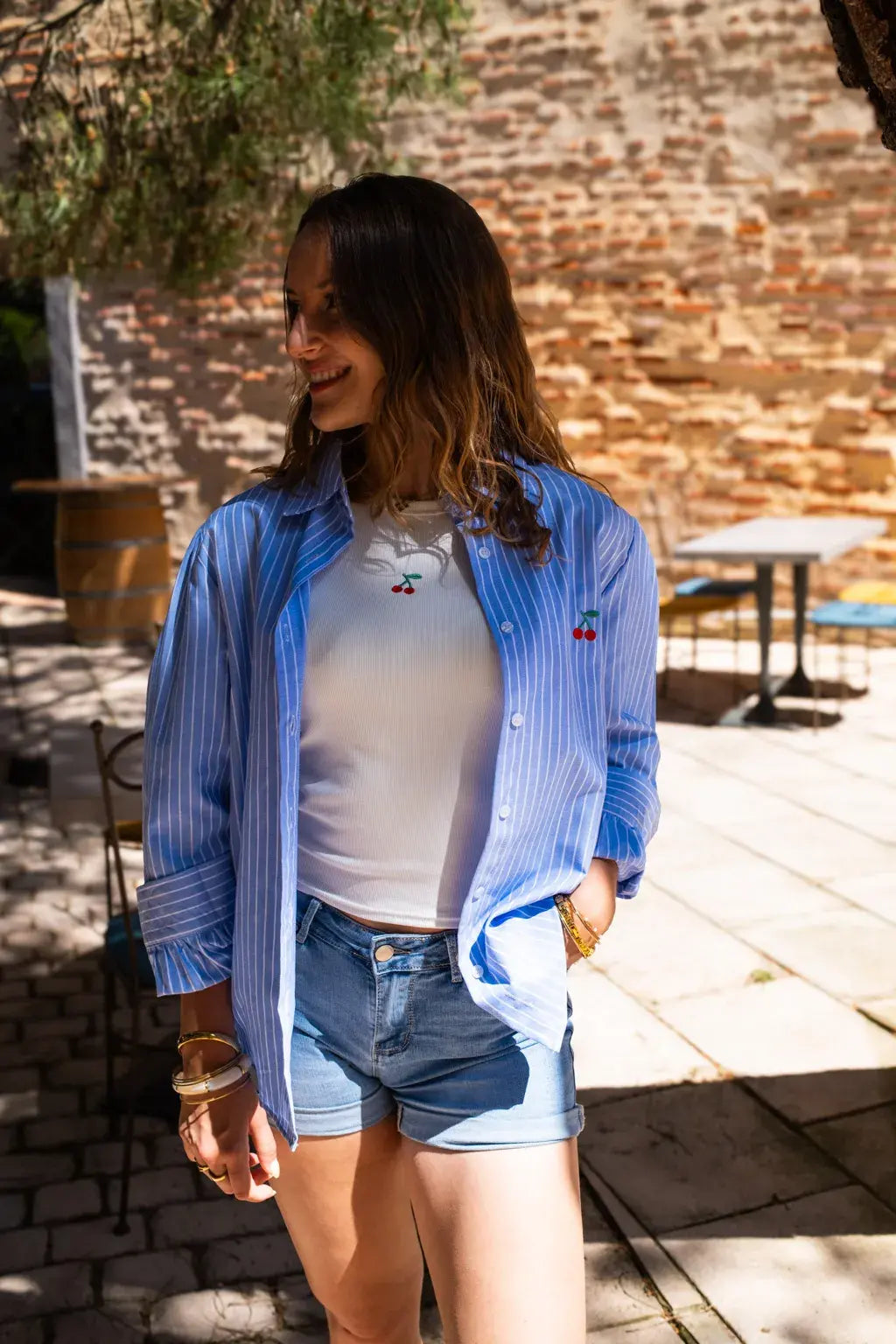 Ensemble Chemise & top Pacha bleu