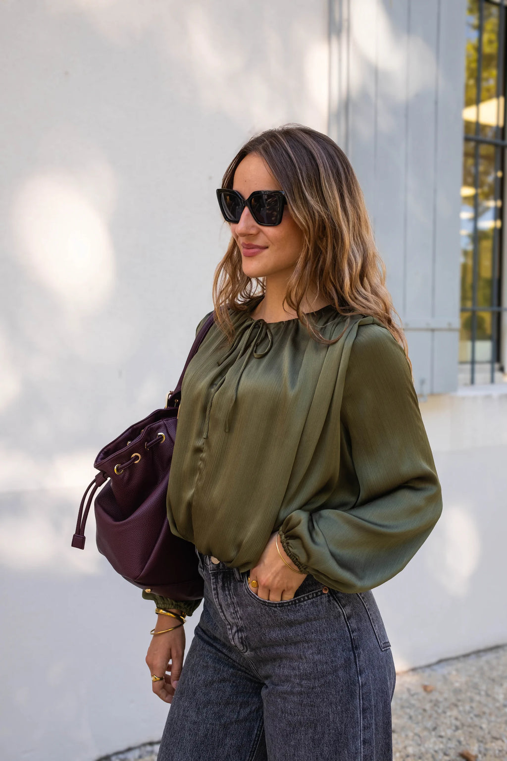 Blouse Anna kaki