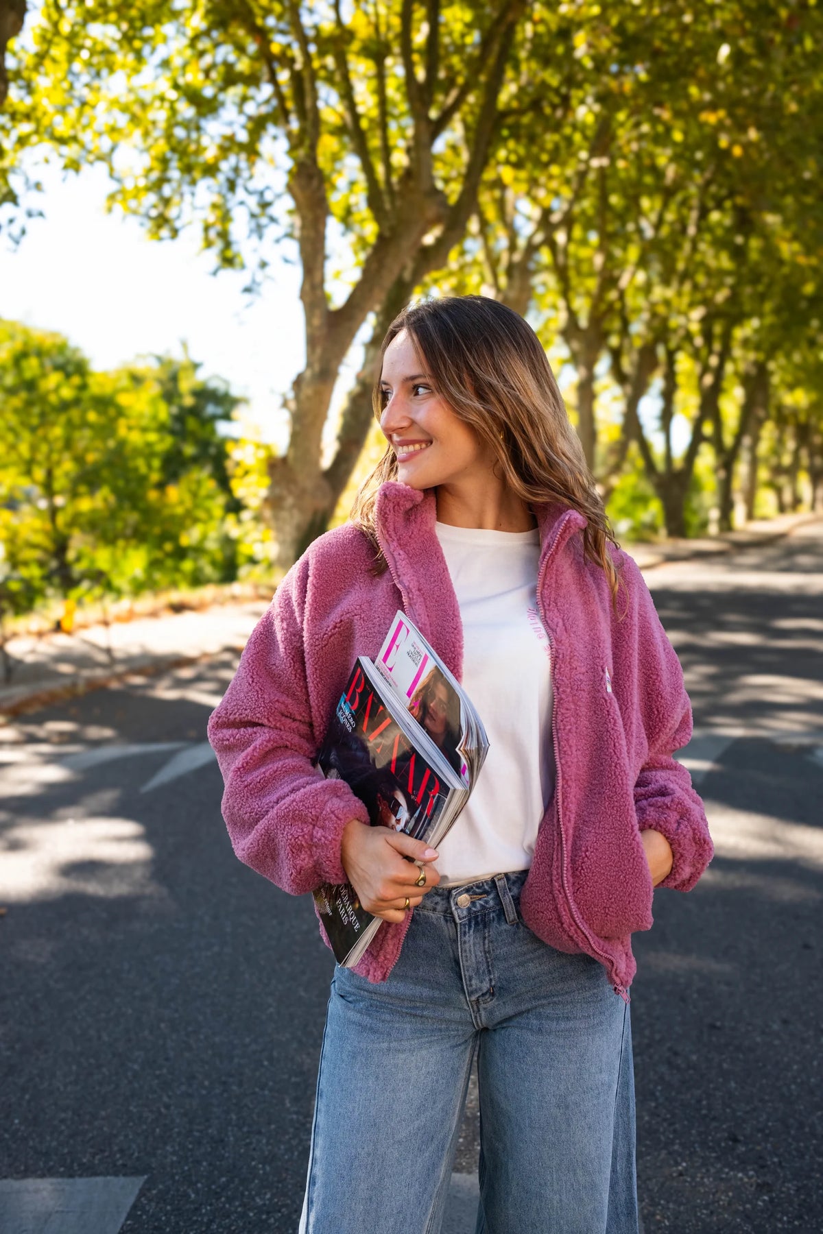 Veste polaire Sofia vieux rose