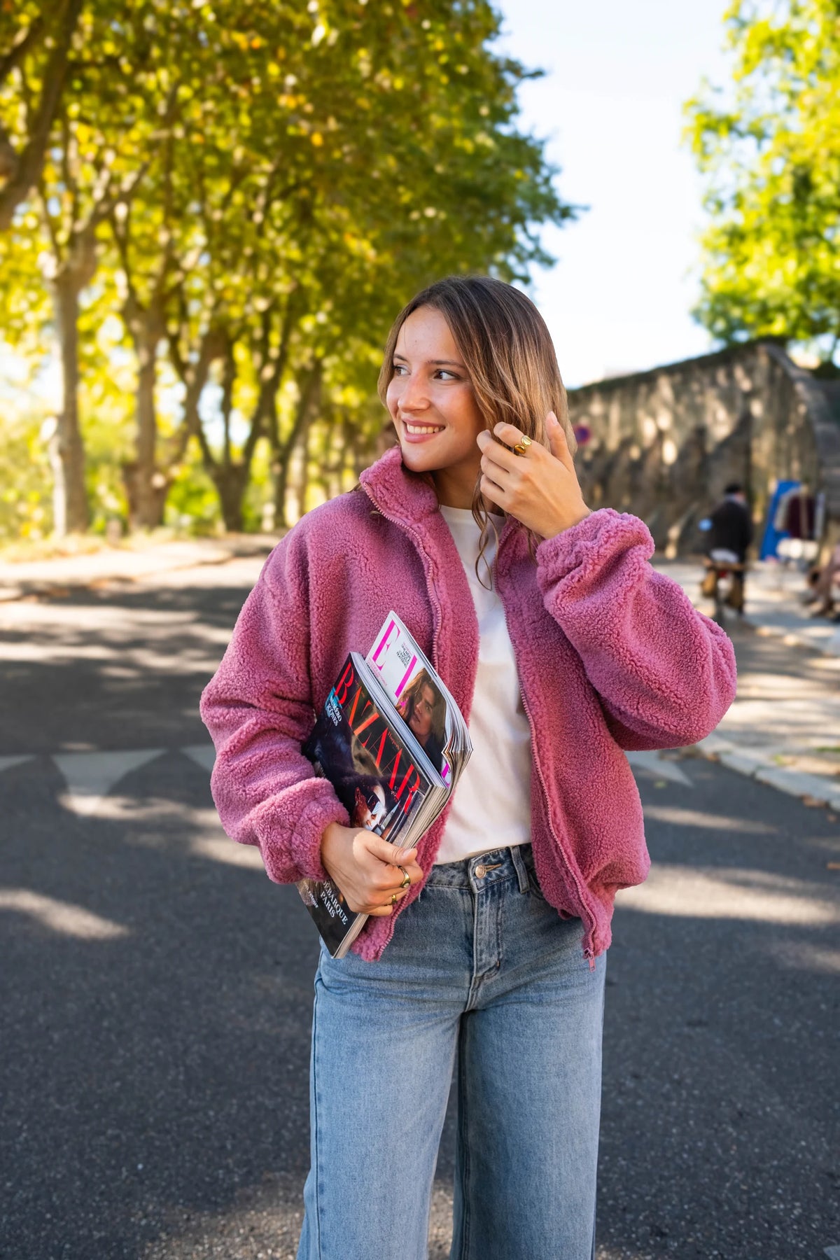 Veste polaire Sofia vieux rose