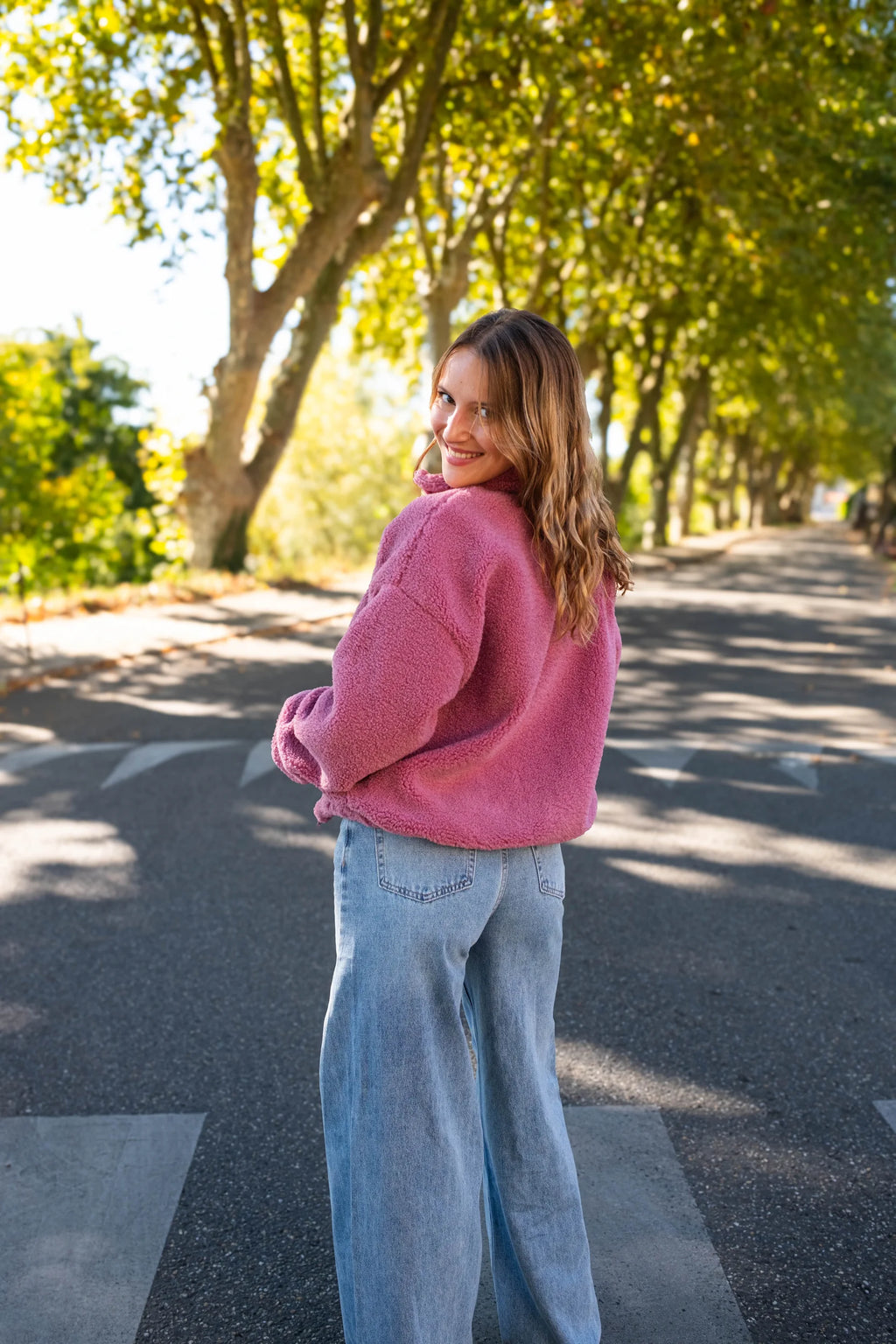Veste polaire Sofia vieux rose