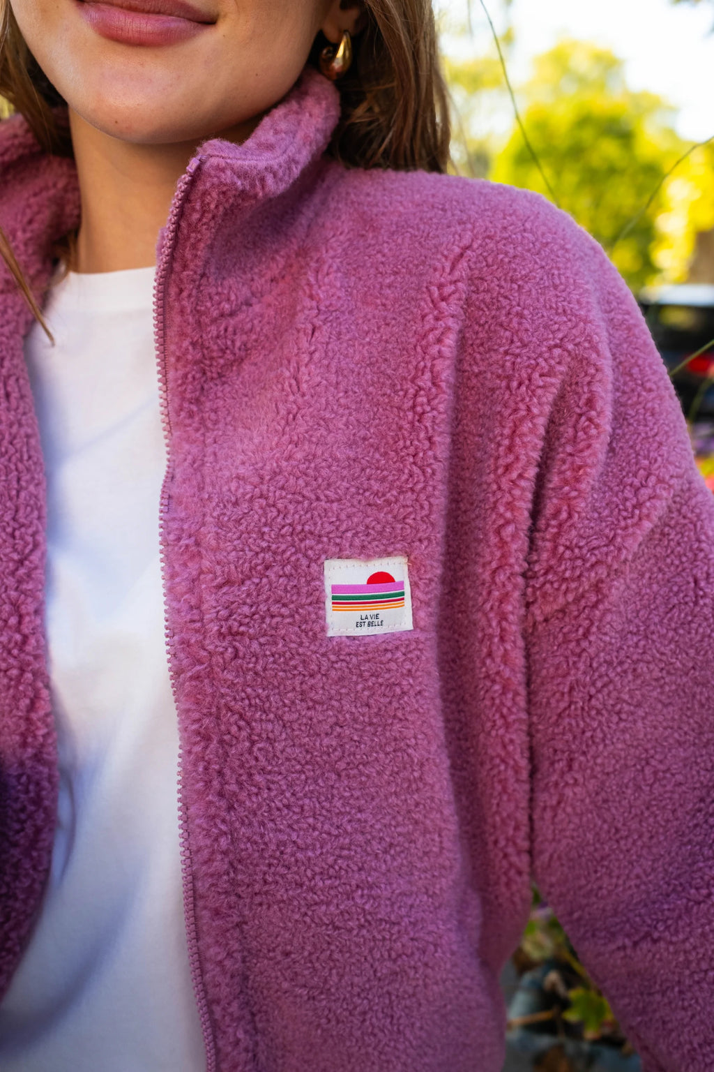 Veste polaire Sofia vieux rose