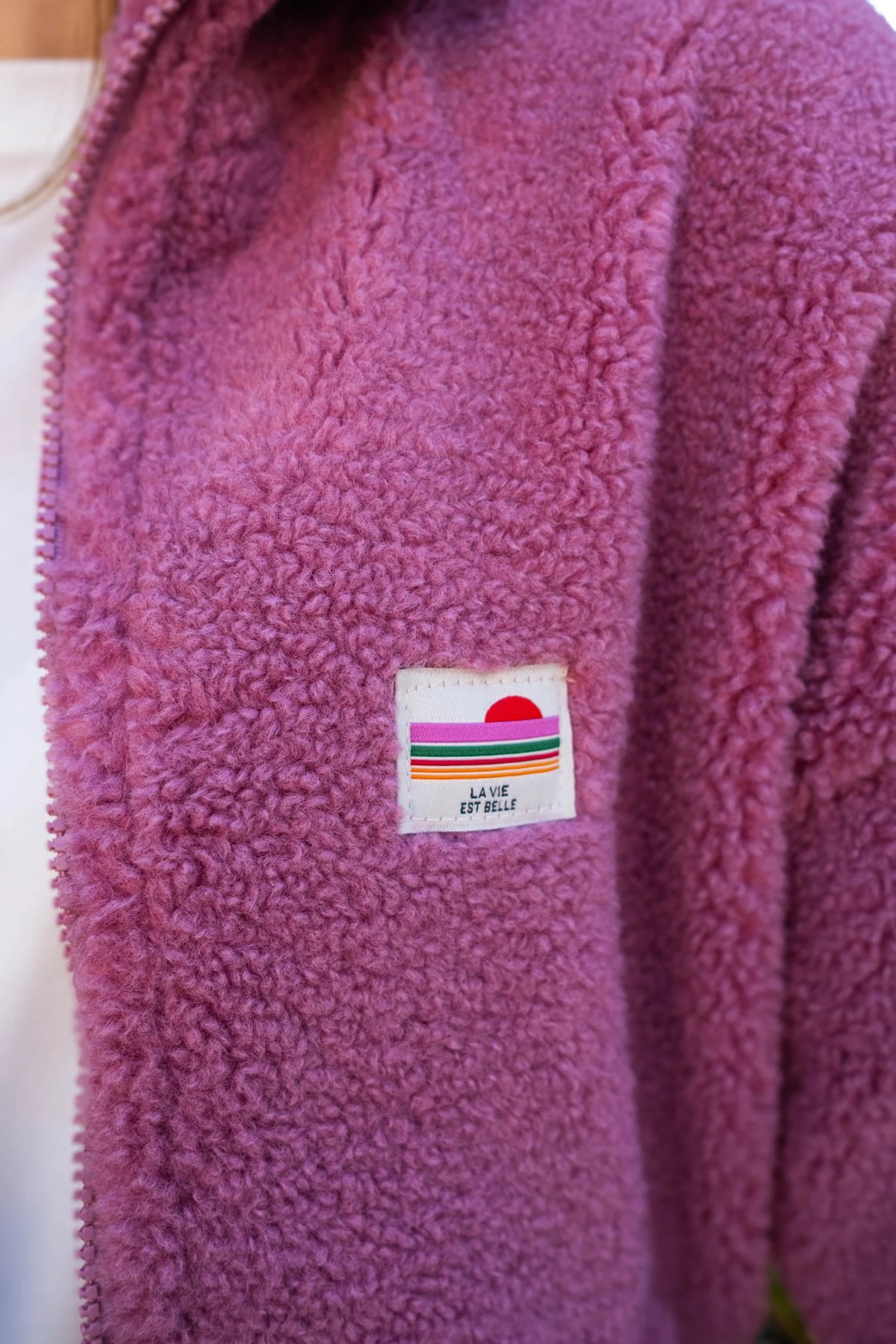 Veste polaire Sofia vieux rose