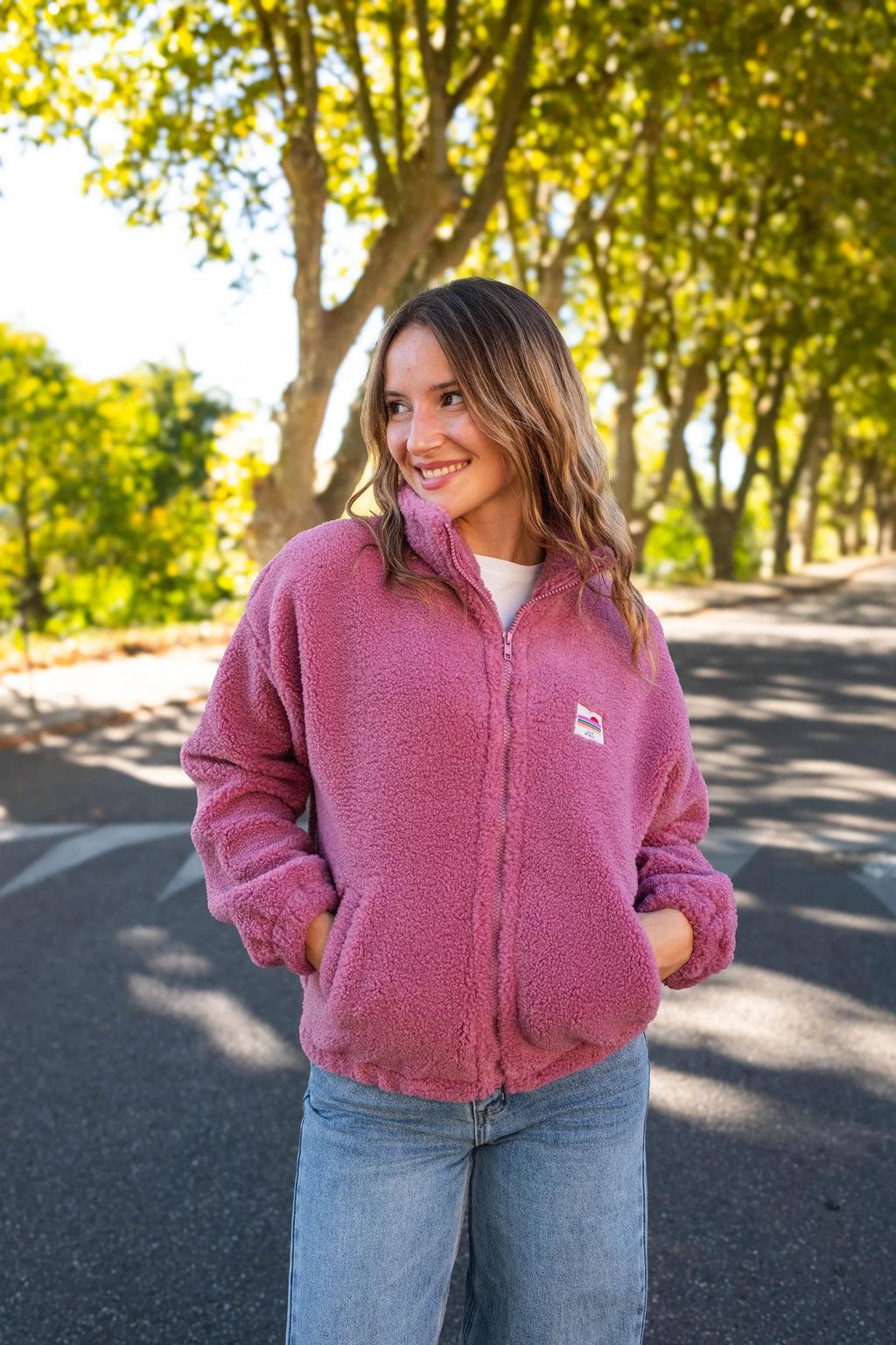 Veste polaire Sofia vieux rose